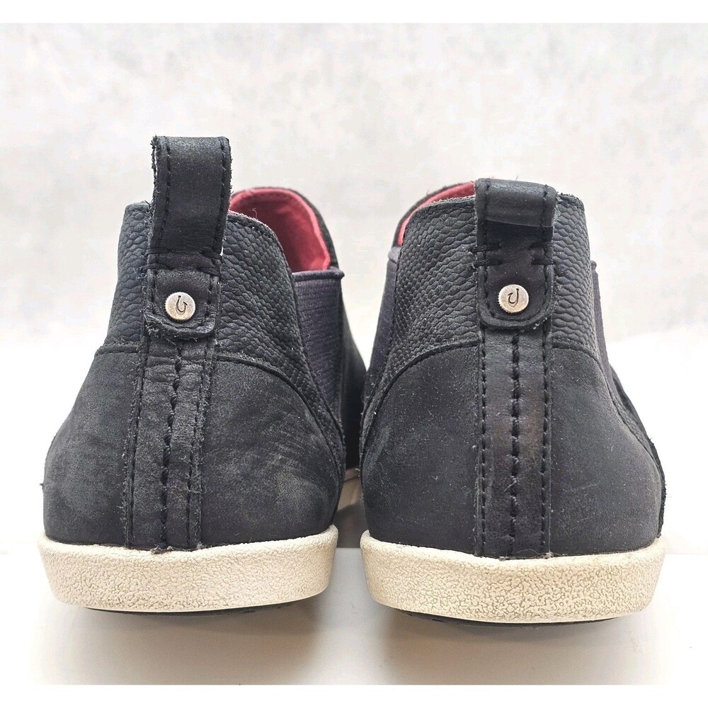 OluKai Waipahe Shoes Womens Size 8 Black Leather Slip On Casual Classic Booties - Picture 8 of 11